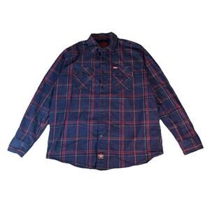 Dixxon Torch FR Flame Resistant Flannel Shirt Mens XL CAT 2 NFPA 2112 Navy Red